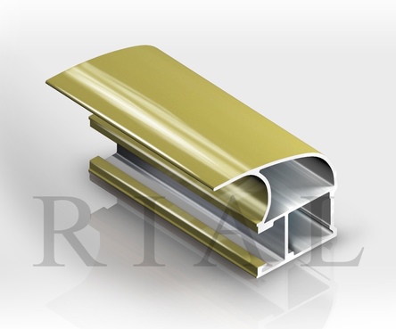 Профиль-ручка (асимметричная) KR200 - Золото глянец